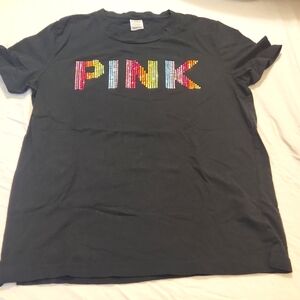Vs Pink Rainbow Rhintstone Tee Nwot
